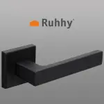 Mattschwarze Türklinke für Innentüren – Loft Stil Türgriff Set mit Rosetten, Universal Links/Rechts