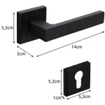 Mattschwarze Türklinke für Innentüren – Loft Stil Türgriff Set mit Rosetten, Universal Links/Rechts
