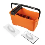 NEO Fliesenleger Set – 25 L Fugeneimer mit Doppelrollen-Auswringer, Gummiwischer & Schwammbrett