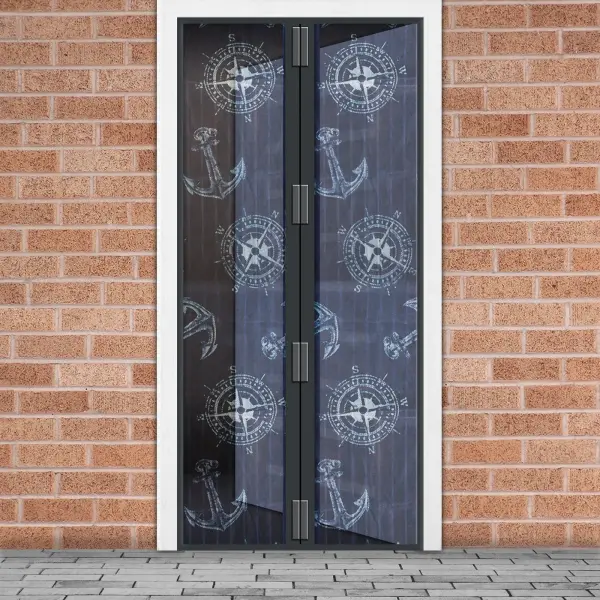 Magnetischer Fliegengitter-Türvorhang mit Anker-Motiv – 100 x 210 cm