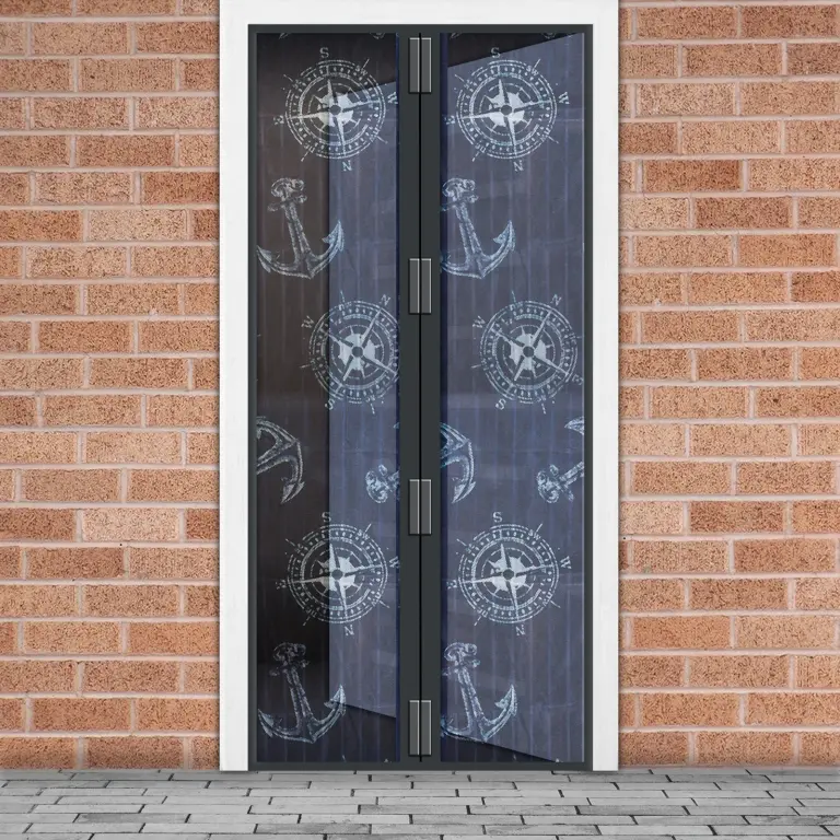 Magnetischer Fliegengitter-Türvorhang mit Anker-Motiv – 100 x 210 cm