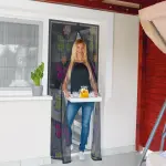 Magnetisches Fliegengitter für Türen mit Blumen- und Schmetterlingsmotiv – 100 x 210 cm