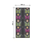Magnetisches Fliegengitter für Türen mit Blumen- und Schmetterlingsmotiv – 100 x 210 cm