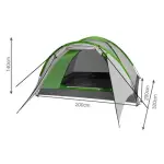 NEVADA 4-Personen Campingzelt mit Vorzelt – Wasserdichtes Iglu-Zelt 5000 mm, 320 x 200 x 140 cm