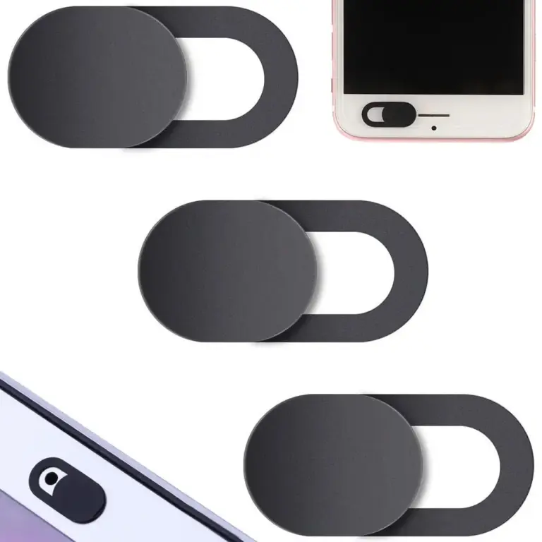3er-Set Kameraabdeckung für Laptop und Smartphone – Selbstklebender Webcam-Schutz, Schwarz