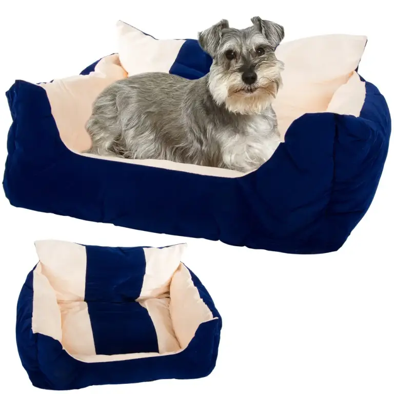 Plüsch Hundebett & Katzenbett M – Weiches Haustier-Sofa mit rutschfester, wasserabweisender Unterseite 64 x 46 x 20 cm