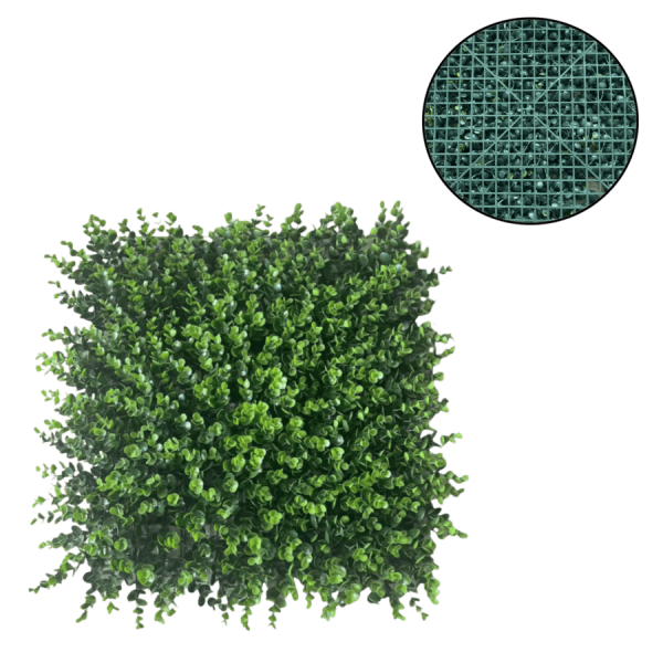 Buxus Kunstpflanzen-Wandpaneel 50 x 50 cm – 4er Set, UV- und Wetterbeständig, 1 m² Abdeckung