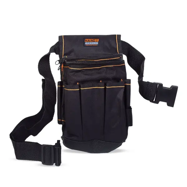 Multifunktionaler Werkzeuggürtel aus Polyester – Schwarz/Orange – 15 × 20 × 10 cm