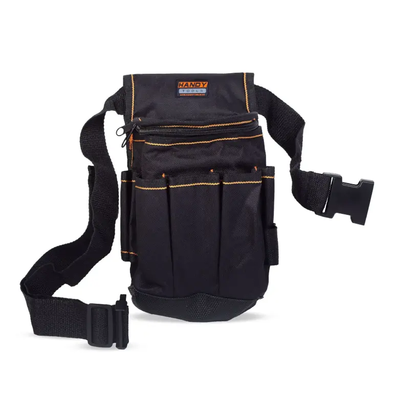 Multifunktionaler Werkzeuggürtel aus Polyester – Schwarz/Orange – 15 × 20 × 10 cm