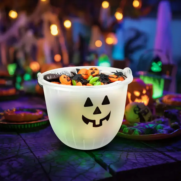 Halloween-Eimer für Süßigkeiten und Dekoration – 20 × 16 cm