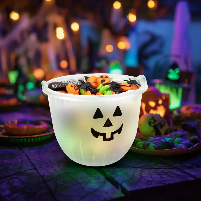 Halloween-Eimer für Süßigkeiten und Dekoration – 20 × 16 cm