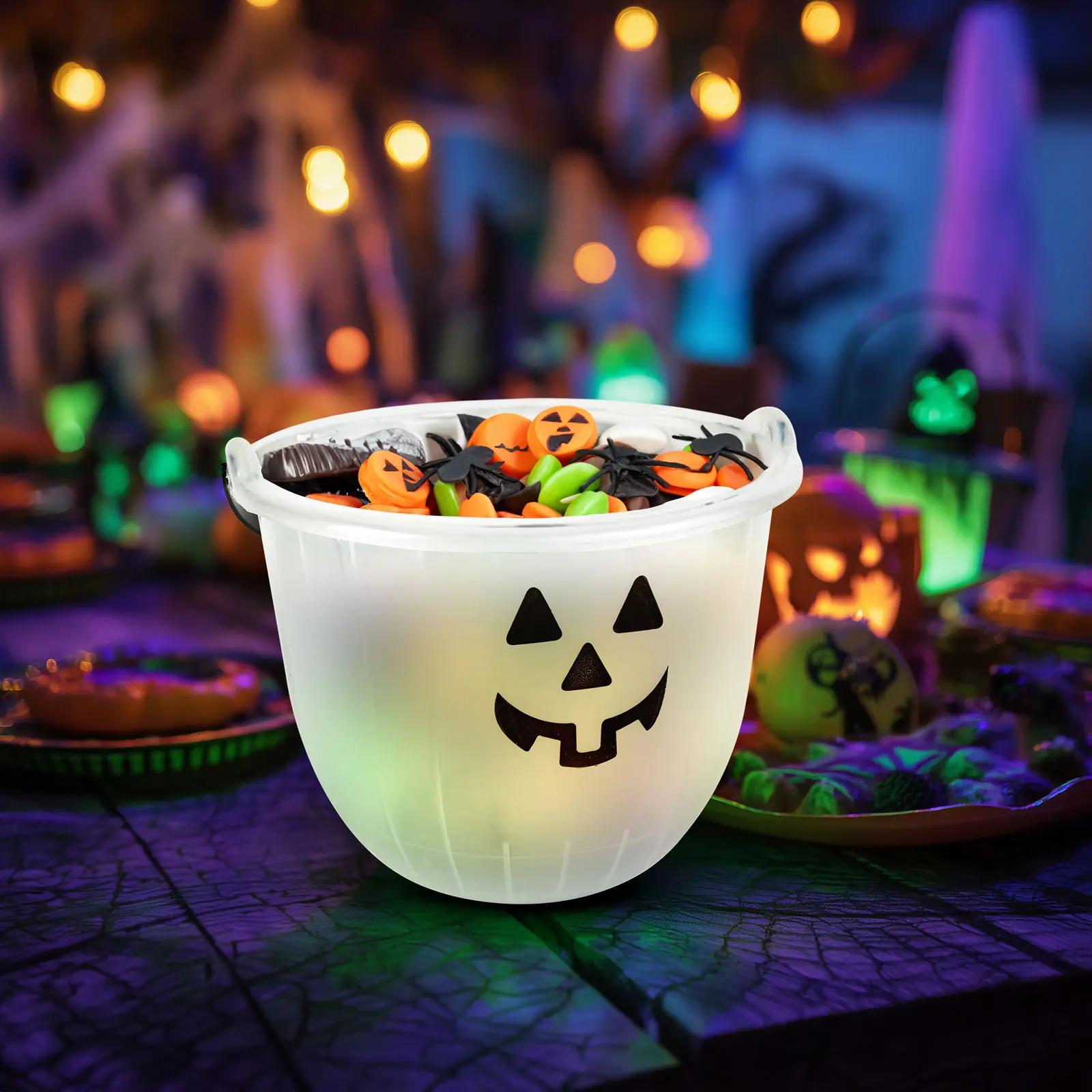 Halloween-Eimer für Süßigkeiten und Dekoration – 20 × 16 cm