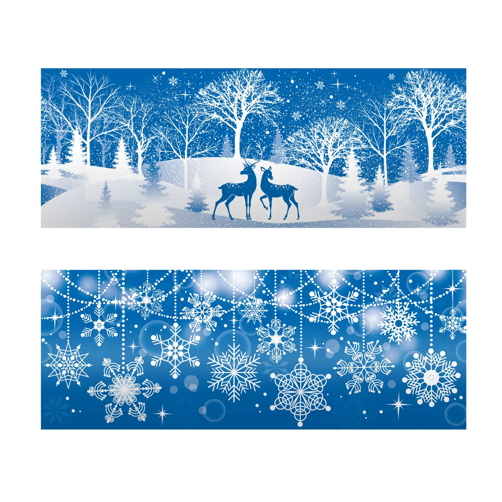 Weihnachtliche Fensterdekoration mit Glitzer – Transparent – 53 × 21 cm – 2 Designs Weihnachtliche Fensterdekoration mit Glitzer – Transparent – 53 × 21 cm – 2 Designs