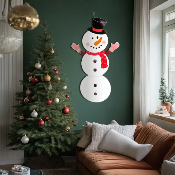 Weihnachtsdekoration – Beweglicher Schneemann aus Papier – 90 cm – Weiß