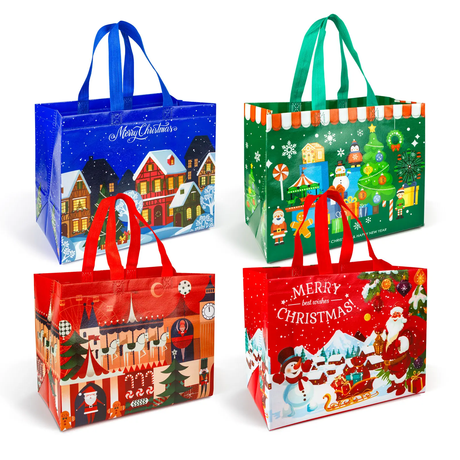 Weihnachts-Geschenktüte – 31 × 25 × 17 cm – 4 verschiedene Designs Weihnachts-Geschenktüte – 31 × 25 × 17 cm – 4 verschiedene Designs