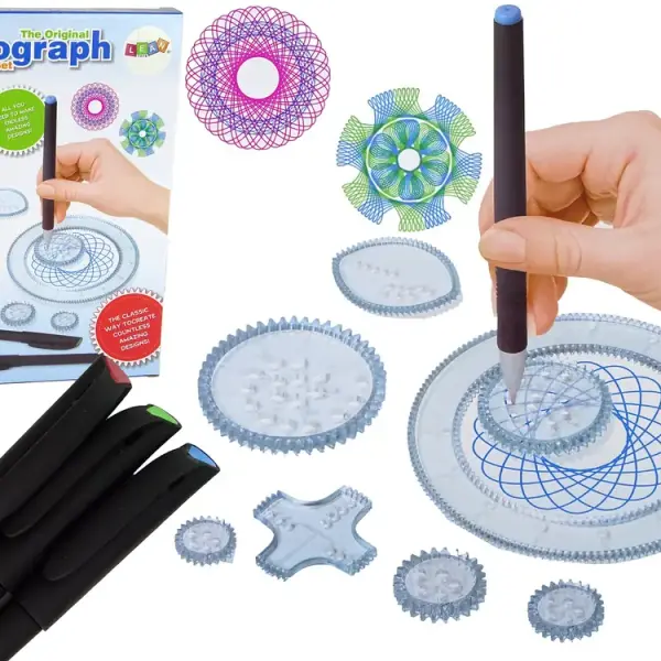 Spirograph-Zeichenset mit Filzstiften und geometrischen Schablonen – Kreatives Lernspielzeug