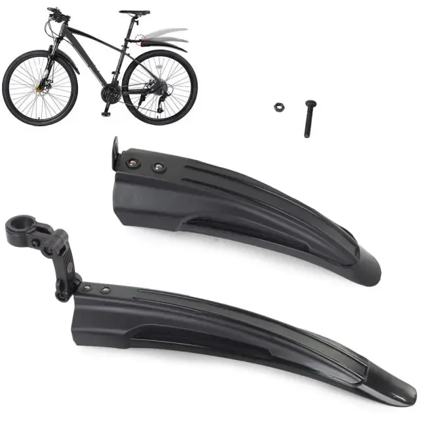 Fahrrad-Schutzblech-Set – Vorne und Hinten – 24–28 Zoll – 2-teilig – Schwarz
