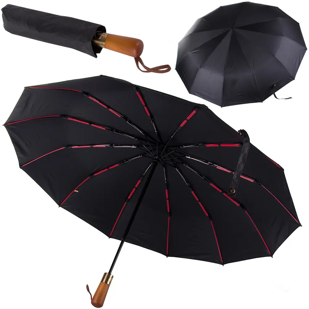 Automatischer Taschenschirm – Schwarz – Windbeständig – 105 cm – Unisex