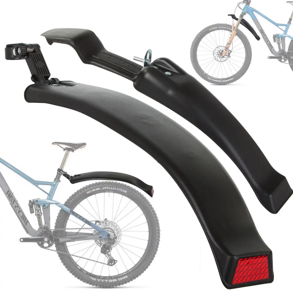 Fahrrad-Schutzblech-Set für MTB – Vorne und Hinten – 2-teilig – Schwarz